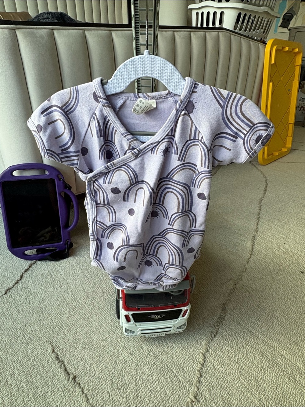 Kate Quinn | Lavender Rainbow Baby Kimono Onesie